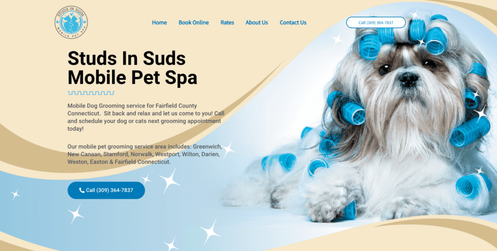 Studs In Suds Mobile Pet Grooming Website Norwalk CT